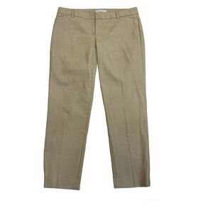 Gap tan brown khaki herringbone slim cropped ankle pants stretch Sz 4